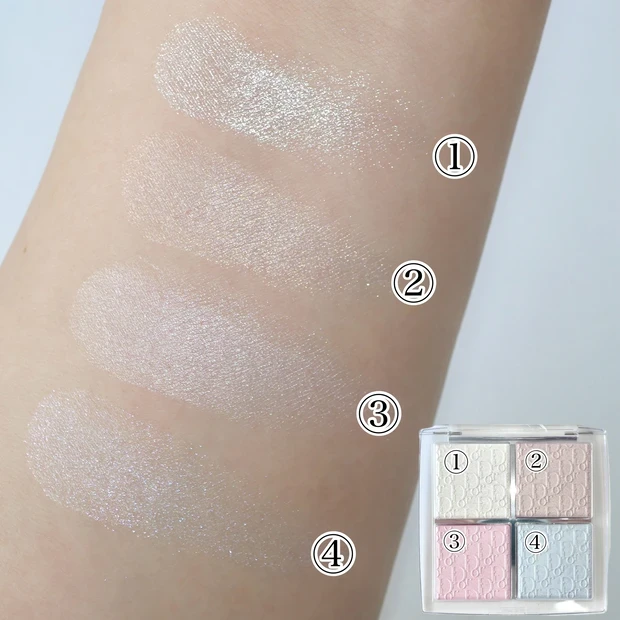 ディオール ハイライト ブルべ バックステージ グロウ マキシマイザー パレット 002 フロステッド オパール グロウ スウォッチ