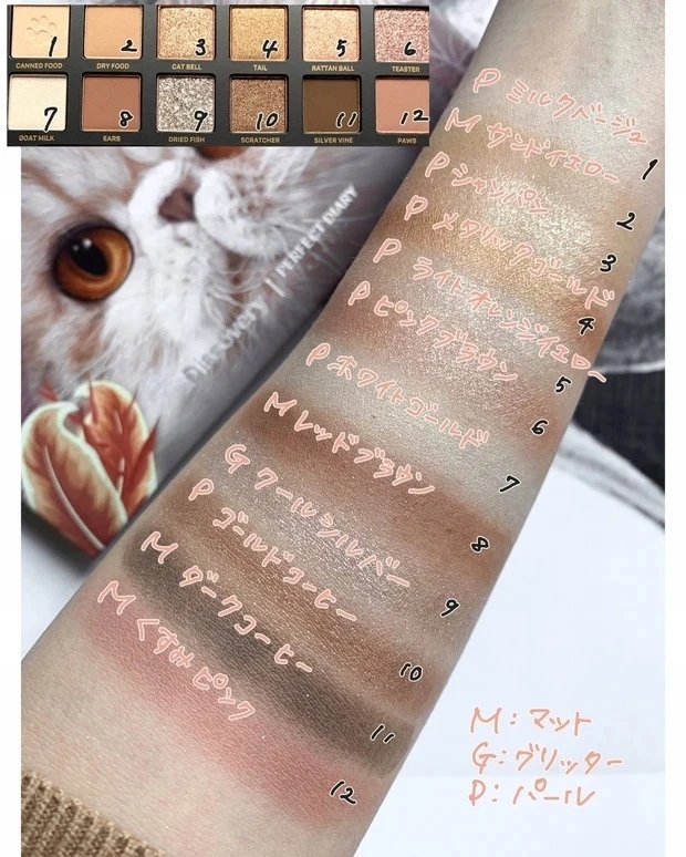 【猫コスメ2022】パーフェクトダイアリー_スウォッチ