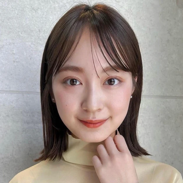 ロブ 髪型 ヘア ヘアスタイル 大人 30代 40代 ブラウン 前髪あり