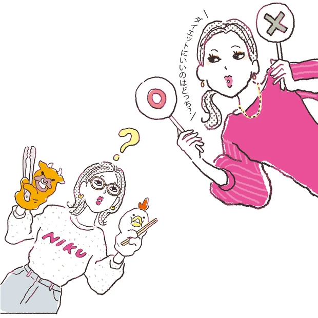 キレイに効く食事クイズ。ロースカツvs天ぷら、焼き鳥vs焼肉etc. ど…