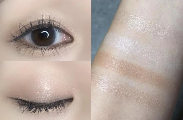 セザンヌ　アイシャドウ ペールトーンアイシャドウ 01 コットンベージュ 使用イメージ　ブルベ