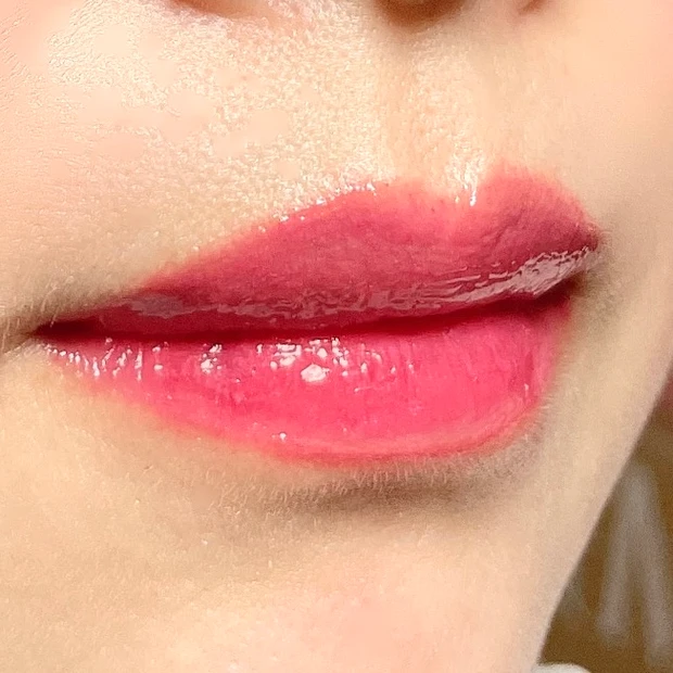 【おすすめプチプラコスメ】キャンメイク グラスティントシロップ 40th メモラブルピンクレッド_3_1