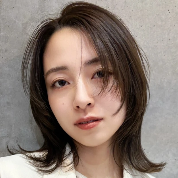 【2WAYミディアム】スタイリング簡単! オンオフ楽しめるウルフ風レイヤー