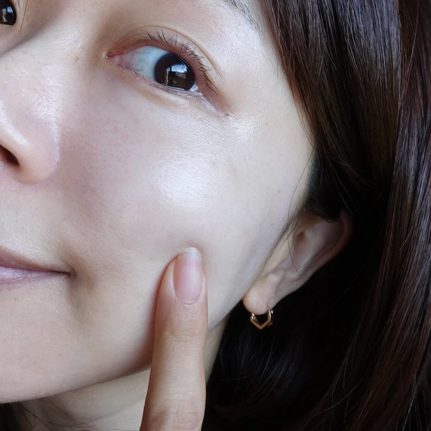 make p:rem(メイクプレム)メイクキープサンクリーム(グリーン)を塗った仕上がり