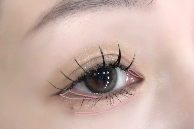 セザンヌ アンダーアイライナー 01影色ピンク メイク実例