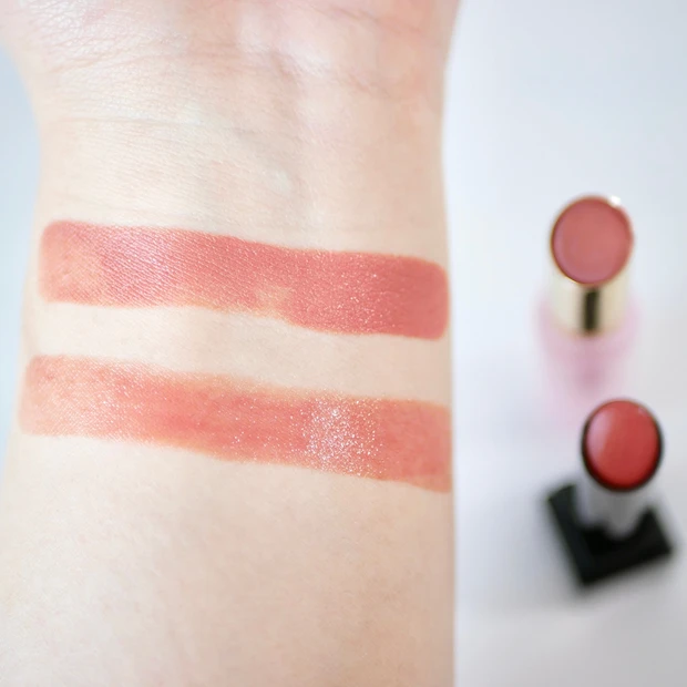 リップ色持ち比較 Wonjungyo(ウォンジョンヨ)リップステッカー 01.メルティングベージュ KATE リップモンスター 03 陽炎