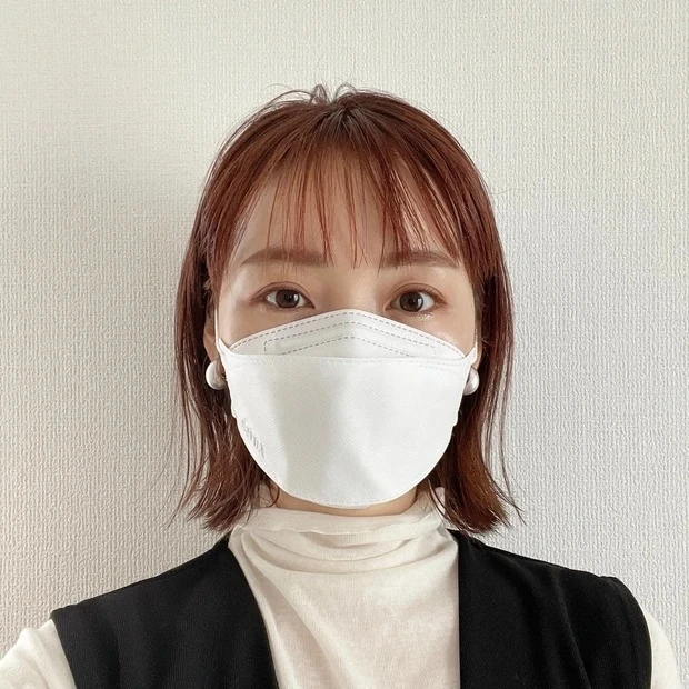 リップが付きにくい韓国製マスク_着用写真_正面