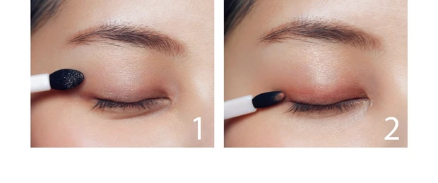 丸目の一重メイクのやり方１