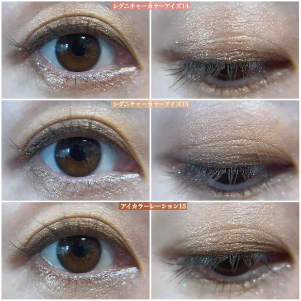 シグニチャーカラーアイズ14.15、アイカラーレーション15とのマイク比較