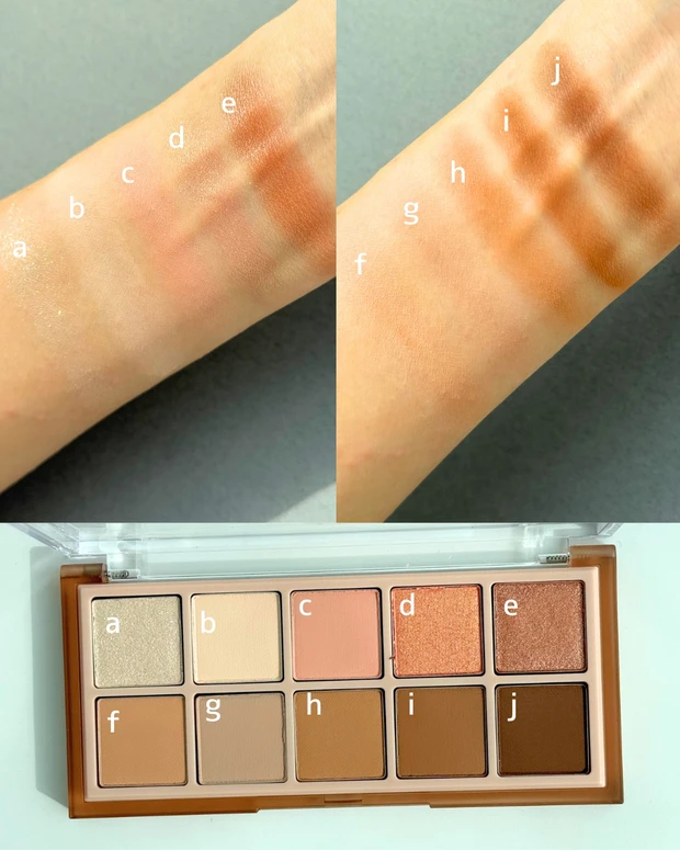 イエベ秋　ロムアンド　rom&nd　ベターザンパレット　14 トーストタンニ―ガーデンのスウォッチ