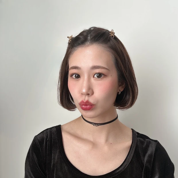 ミニボブ　大人ボブ　ミニボブアレンジ　ボブアレンジ　ボブスタリング　前髪アレンジ