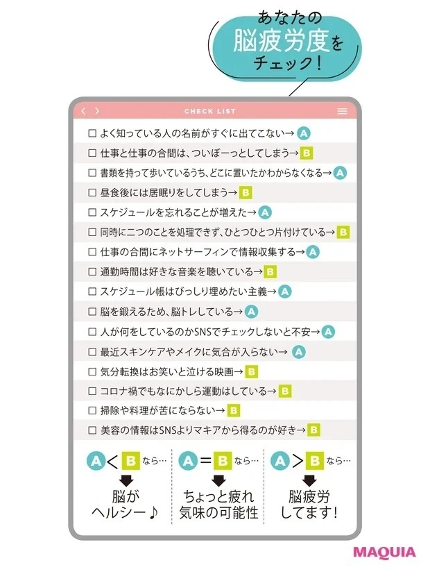 まずはあなたの「脳疲労度」をチェック