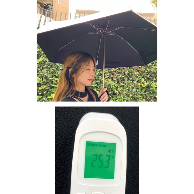 マキア　ひんやり　冷感　UVO 5段折 無地 ミニ