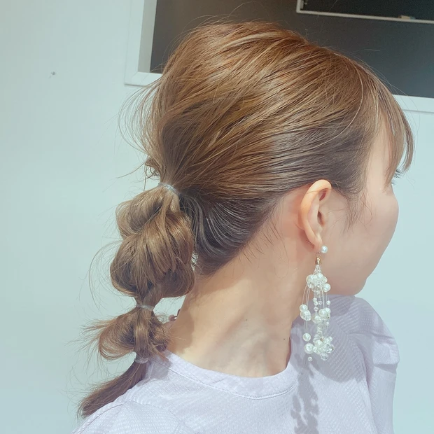《中級編ヘアアレンジ》ねじって引き出して、可愛く立体的に。崩れにくさも抜群！マスクスタイルにもぴったりなヘアスタイル。_9_2