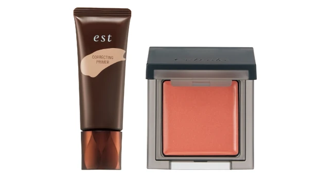 （左から）エスト コレクティング プライマー SPF32・PA++ 25g ￥4620／花王、インフィニトリー カラー 17 ￥3520／セルヴォーク