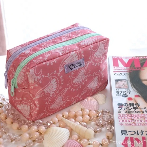 MAQUIA4月号付録❤Velnica.のWファスナーポーチが可愛くて収納力抜群❤