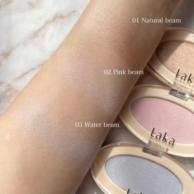 おすすめ韓国コスメハイライト Laka（ラカ） ドリームビームハイライターの全色スウォッチ