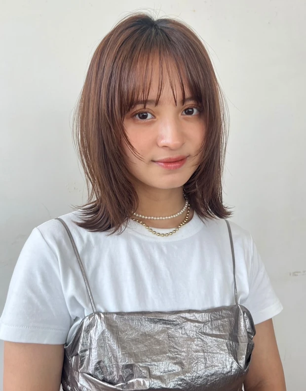 ヘアカタログ ロブ ロブヘア 前髪あり スタイリング