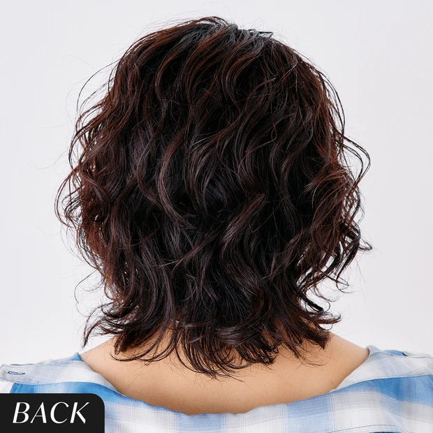 【おすすめのネオソバージュヘア】2. ウルフヘアのMIXウェーブネオソバージュ　バック