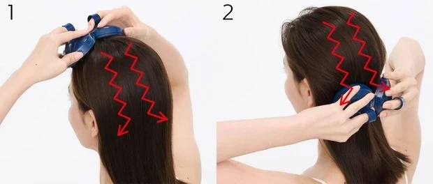 頭皮ブラシの使い方 マッサージのやり方 額の生え際から盆の窪