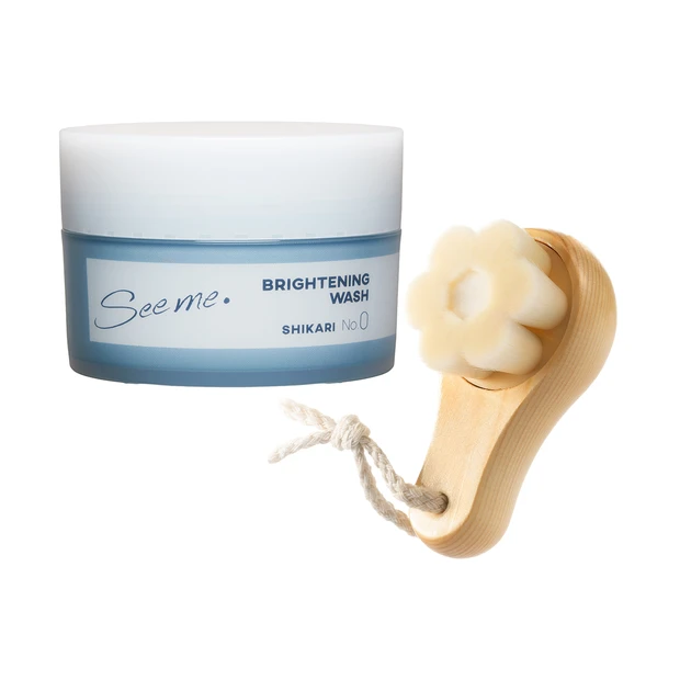 SHIKARI BRIGHTENING WASH ブラシセット（医薬部外品） ￥6180／長寿乃里