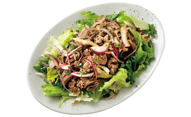 牛焼き肉のエスニックサラダ