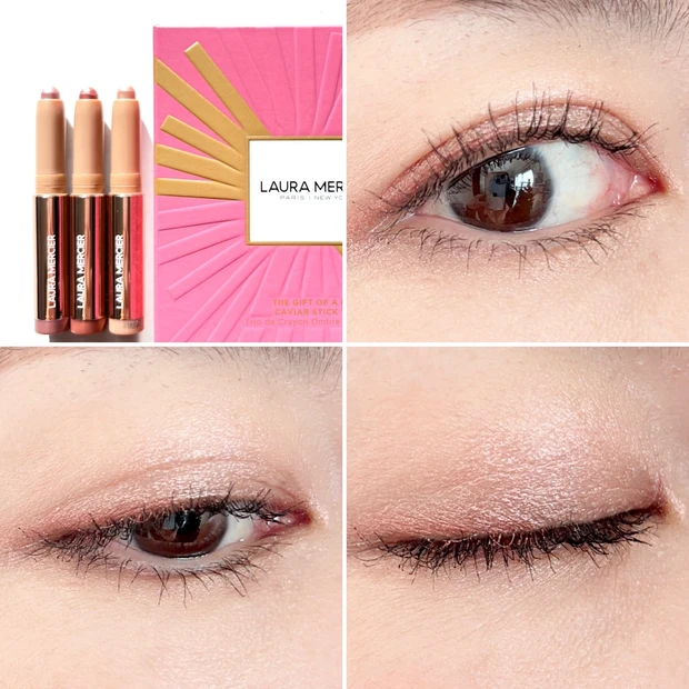 MAQUIAインフルエンサーのオッス!推しコス!みんな買えた?【LAURA MERCIER ザ ギフト オブ ア ローズ キャビアスティック トリオ 】二重幅にたまらないアイシャドウは絶対これ!_4