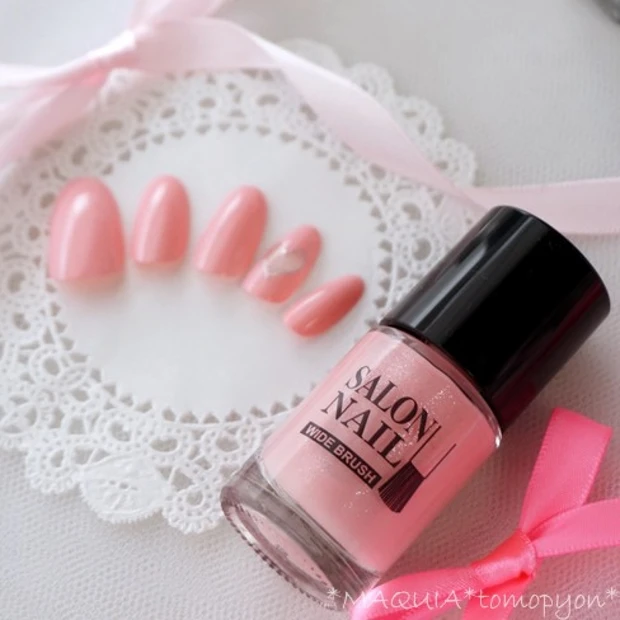 バレンタインネイル★本命デートは清楚ピンク・くり抜きハート♪100均ネイル&プチプラで出来る！