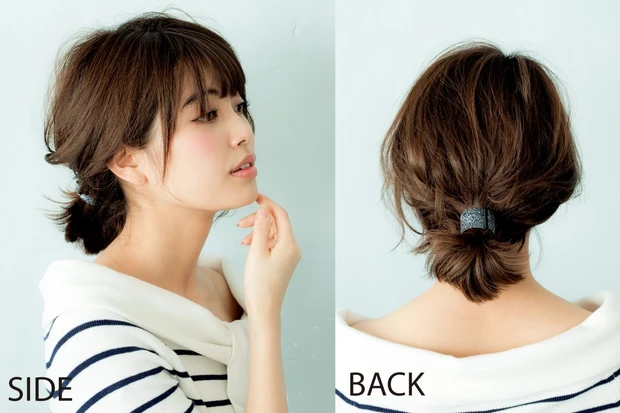 ボブ ヘアアレンジ ポニーテール_2