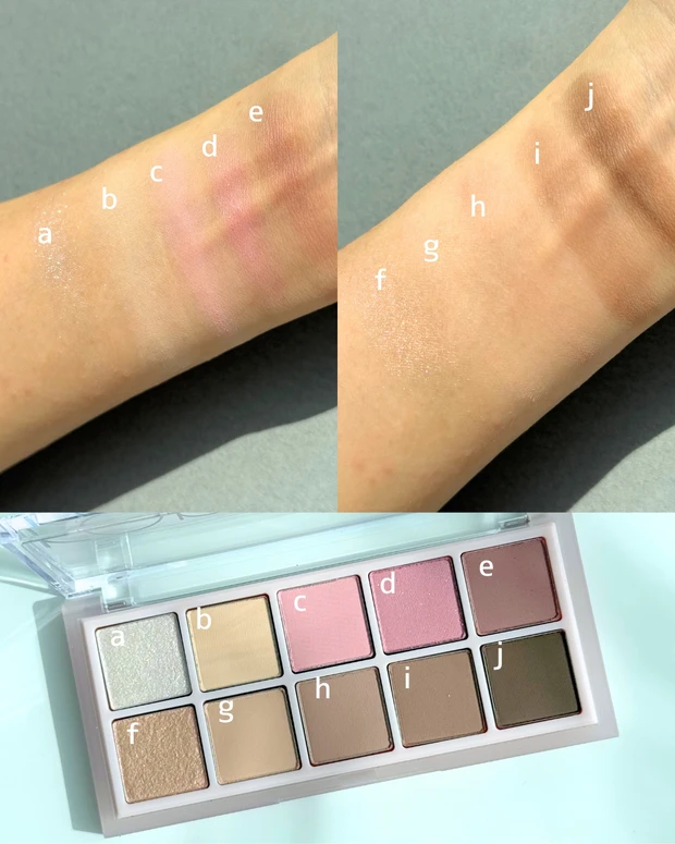 ブルベ夏　ロムアンド　rom&nd　ベターザンパレット　06 ピオニーヌードガーデンのスウォッチ