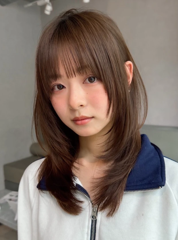 顔タイプ「フェミニン」に似合う髪型　透明感カラーの今っぽミディアム