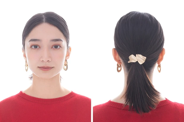 ヘア小物を使って朝のセットを短縮!
巻かなくても洒落る時短アレンジ2パターン
_2