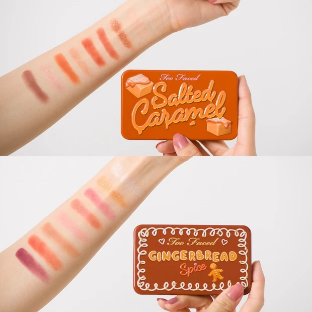 3つの質感で8色をセット! トゥー フェイスドのホリデー限定パレットを、肌タイプ別に試して全色比較【クリスマスコスメ2020】