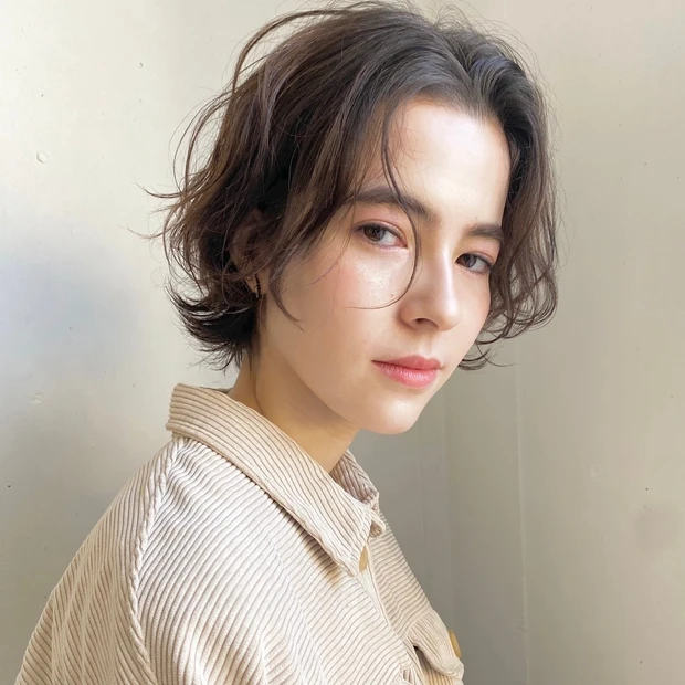 30代・40代 ゆるめショートボブパーマ サイド