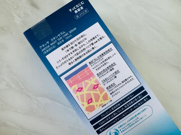 ANESSAのナイトサンケア美容液のパッケージ