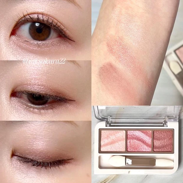 セザンヌ　アイシャドウ　ライティングアップアイシャドウ　02 ペタルピンク　ブルベ  さくら　スウォッチ