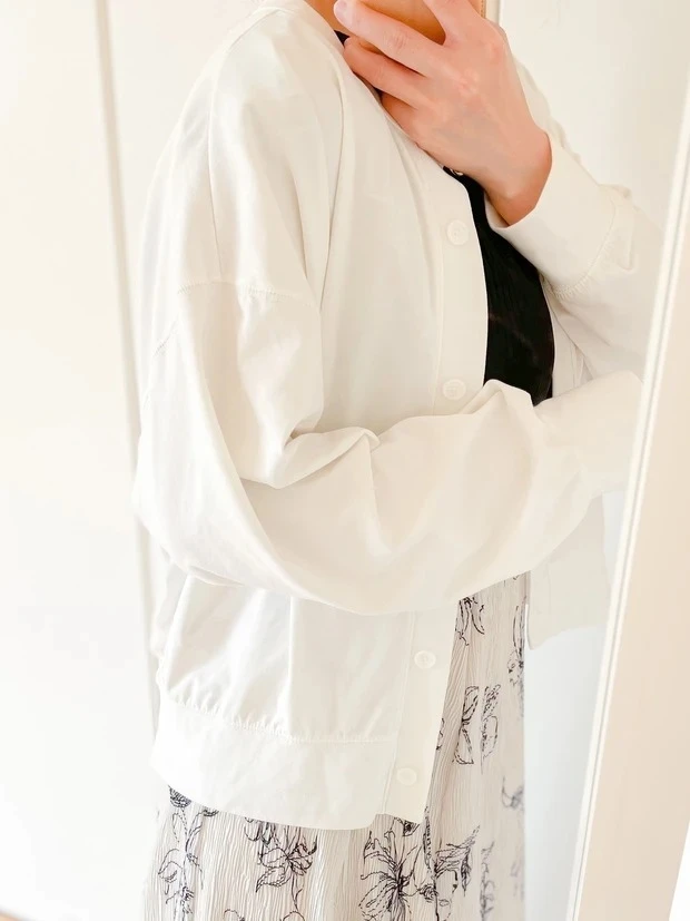 おすすめユニクロ UVカット【カーディガン】 UVカットリラックスカーディガン(長袖)コーディネート