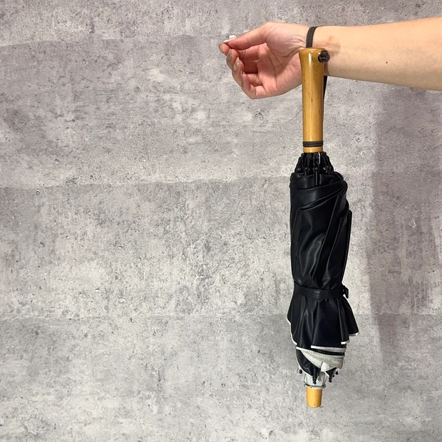 サンバリア100 2段折 腕にかけた様子