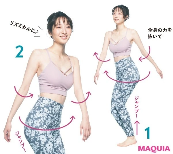 1. 一瞬でやる気スイッチON 体ねじりジャンプ(左右10回)