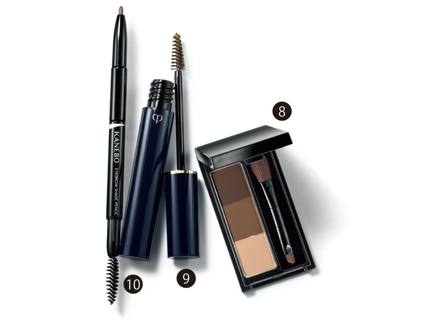 8 ケイト デザイニングアイブロウ3D EX-5 ￥1210（編集部調べ）／カネボウ化粧品　9 ジェルスルシル 103 ￥3850／クレ・ド・ポー ボーテ　10 カネボウ アイブロウシェイドペンシル EP1 ￥4400／カネボウインターナショナルDiv.