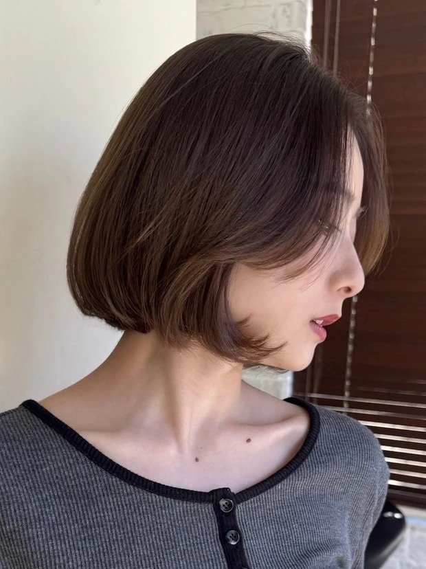 ヘアカタログ ボブ ボブヘア 前髪なし スタイリング