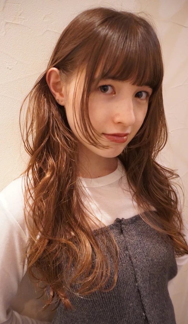 髪型 ロング ロングヘア 前髪あり 姫レイヤー サイド