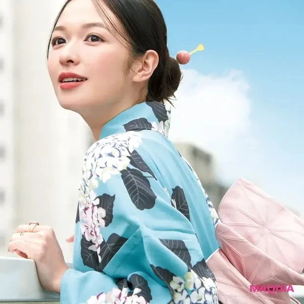 森 絵梨佳さんの浴衣メイク！ ピンク×グリーンで涼しげに、軽やかに