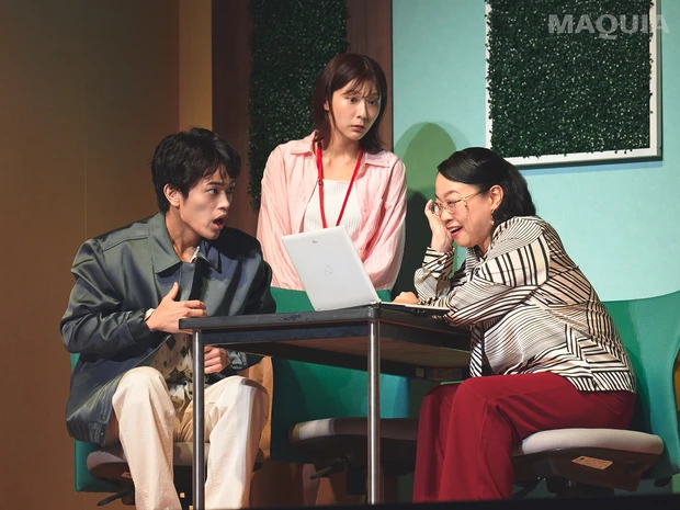 timelesz、原嘉孝、いとうあさこ、清水 麻璃亜、ドラマプランニング、舞台場面