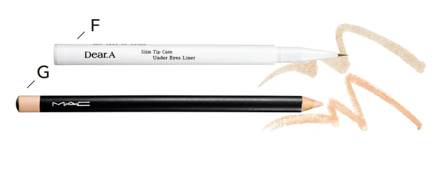 Fスリムチップ キュート アンダーアイズライナー ￥1200／ディアエー　Gスタジオ クロマグラフィック ペンシル NC15/NW20 ￥2860／M･A･C