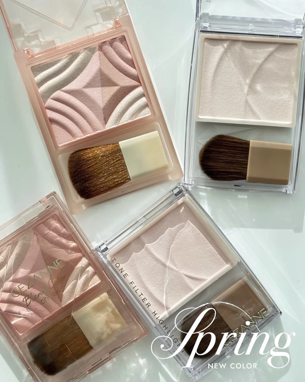 セザンヌ 「ブレンドカラーチーク」、「トーンフィルターハイライト」 春新色