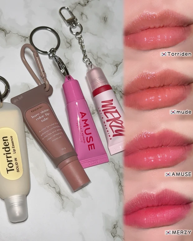 キーリング コスメ 韓国 プチプラ リップ クリーム 保湿 持ち歩き チャーム チューブ ブルベ イエベ