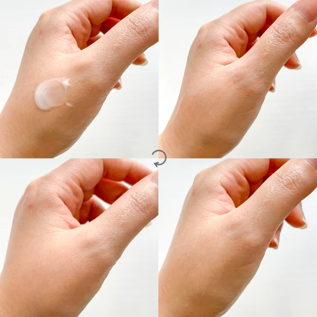 ニベア ルーセントビューティを手に伸ばしてサラッと馴染むまでの4ステップ