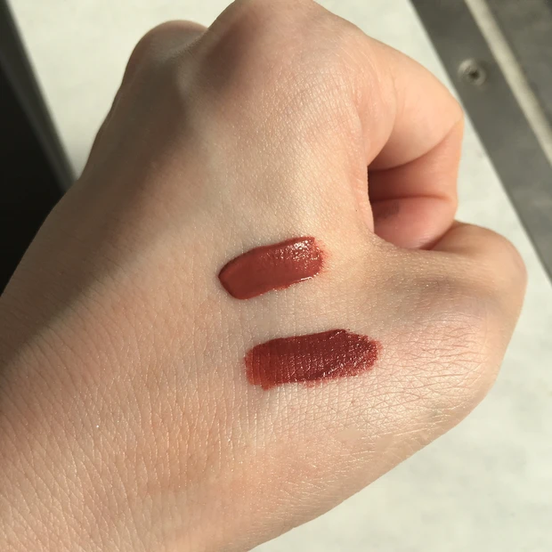 Cathy Doll リップアンドチーク　ヌードマットティントをスウォッチした画像