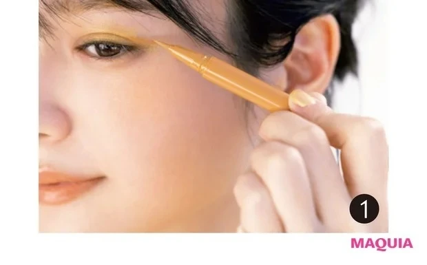 【おすすめのイエローアイシャドウ③】SUQQU シグニチャー カラー アイズ 07、10_SUQQU シグニチャー カラー アイズ 07を使ったイエローメイク_2